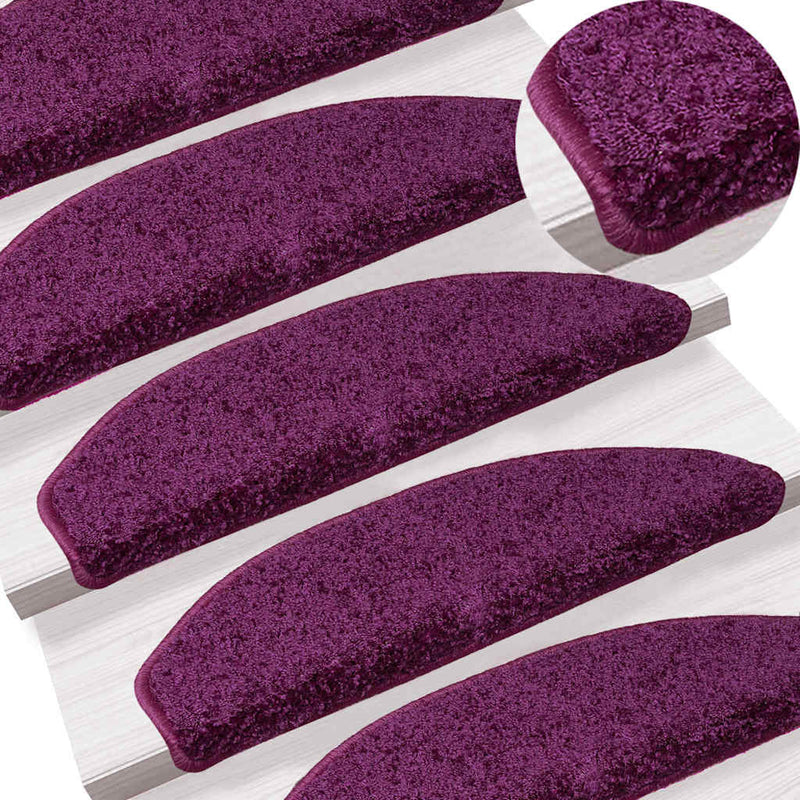 vidaXL Tappetini per scale 15 pz 65x21x4 cm Viola Semicircolari Grandi - Image 4 of 9