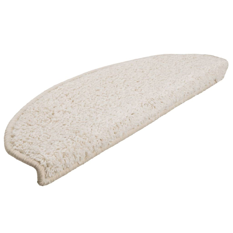 vidaXL Tappetini per scale 15 pz 65x21x4 cm Bianco Semicircolari Grandi - Image 3 of 9