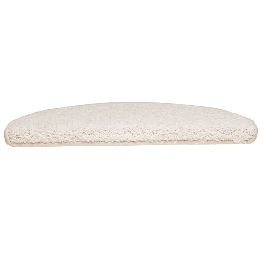 vidaXL Tappetini per scale 15 pz 65x21x4 cm Bianco Semicircolari Grandi - Image 4 of 9