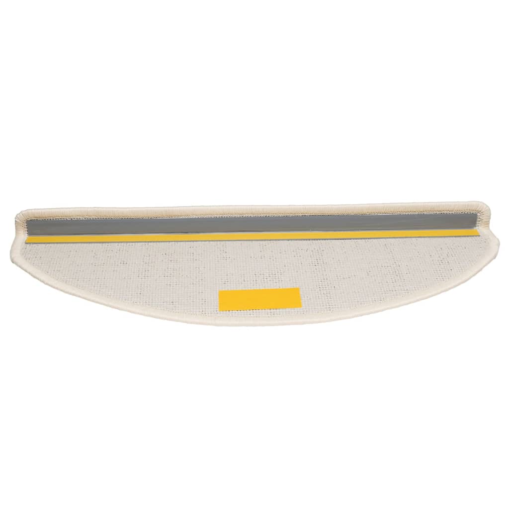 vidaXL Tappetini per scale 15 pz 65x21x4 cm Bianco Semicircolari Grandi - Image 5 of 9