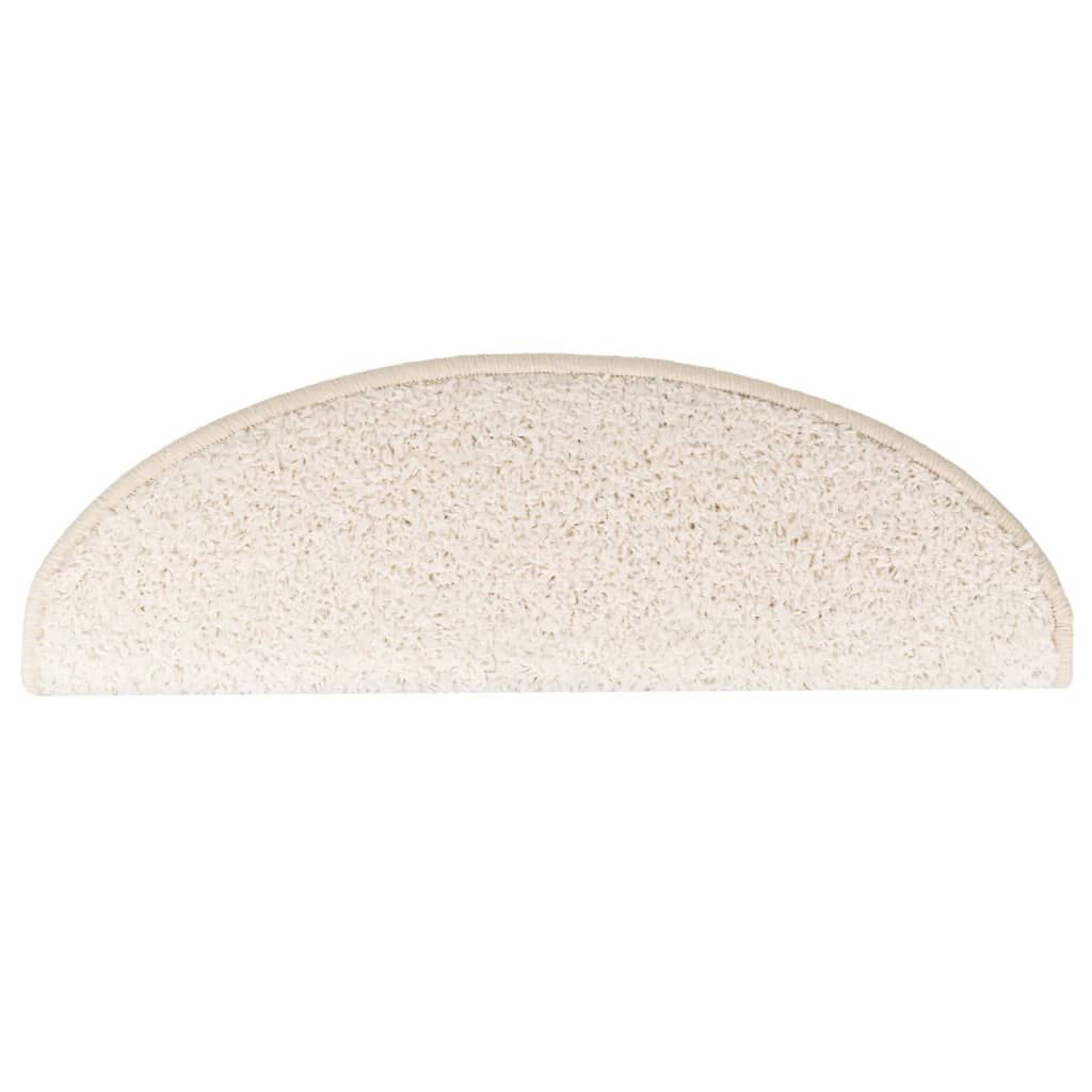 vidaXL Tappetini per scale 15 pz 65x21x4 cm Bianco Semicircolari Grandi - Image 6 of 9