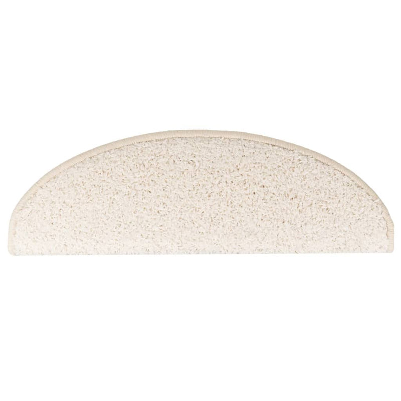 vidaXL Tappetini per scale 15 pz 65x21x4 cm Bianco Semicircolari Grandi - Image 6 of 9