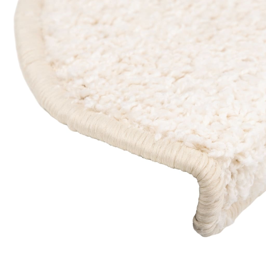 vidaXL Tappetini per scale 15 pz 65x21x4 cm Bianco Semicircolari Grandi - Image 7 of 9