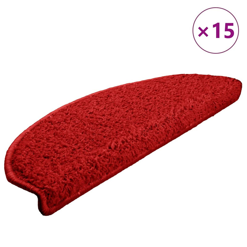 vidaXL Tappetini per scale 10 pz 65x24x4 cm Rossi Semicircolari Grandi - Image 3 of 16
