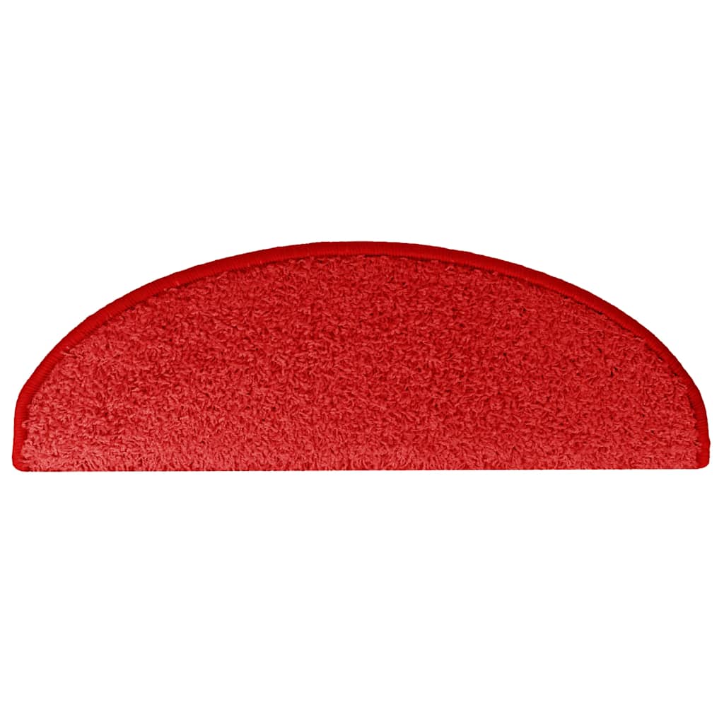 vidaXL Tappetini per scale 15 pz 65x21x4 cm rossi semicircolari grandi - Image 5 of 9
