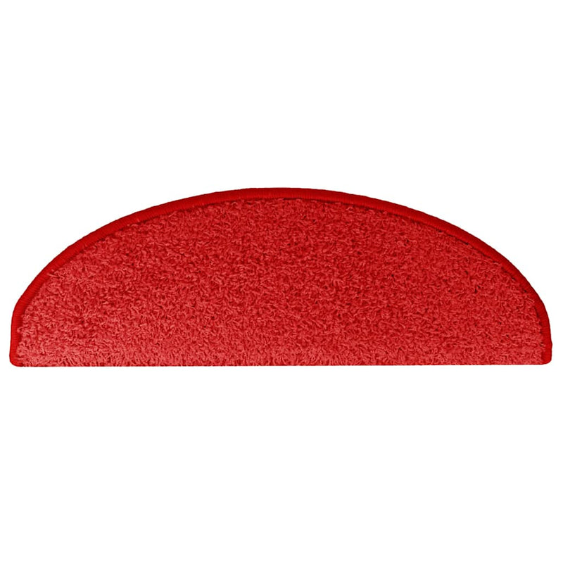 vidaXL Tappetini per scale 15 pz 65x21x4 cm rossi semicircolari grandi - Image 5 of 9