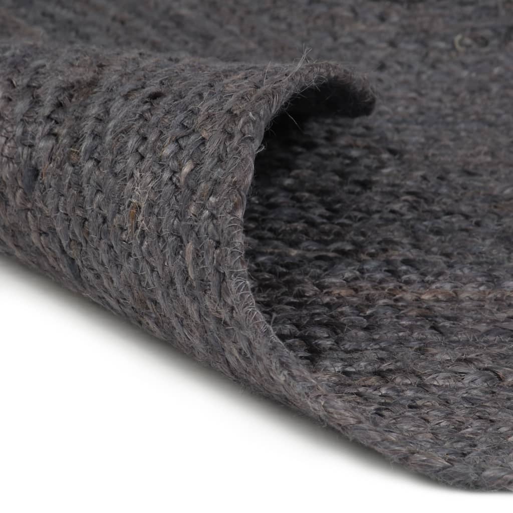 Tappeto Rotondo in Juta Intrecciata a Mano vidaXL, 150 cm, Grigio Scuro - Image 1 of 4