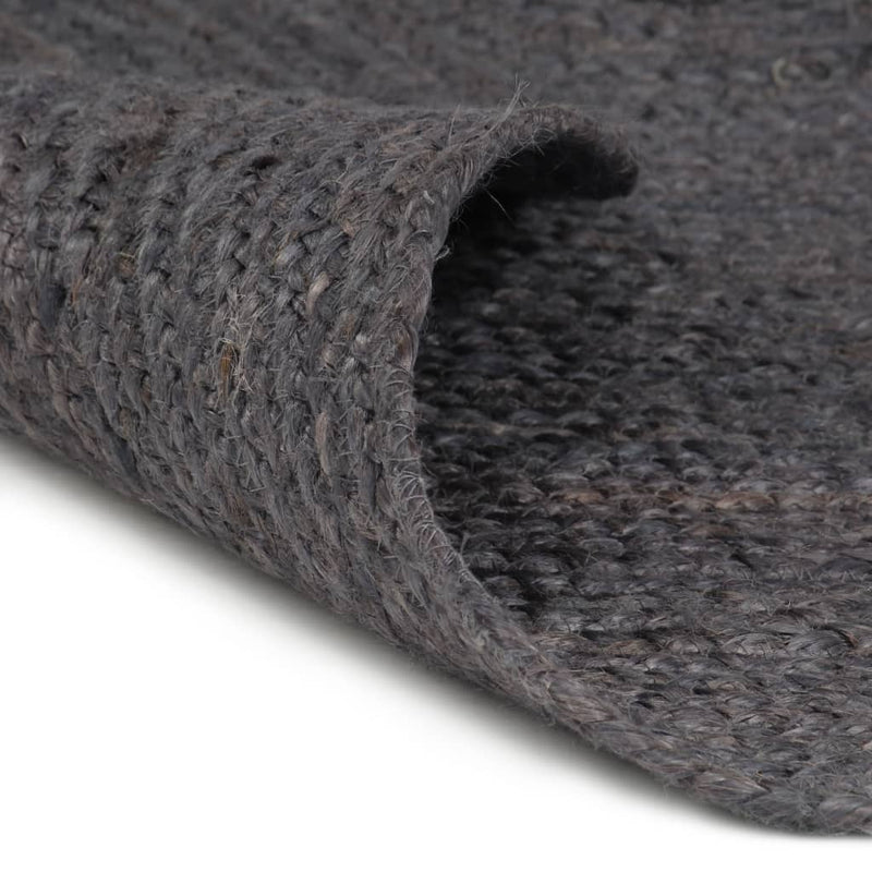 Tappeto Rotondo in Juta Intrecciata a Mano vidaXL, 150 cm, Grigio Scuro - Image 1 of 4