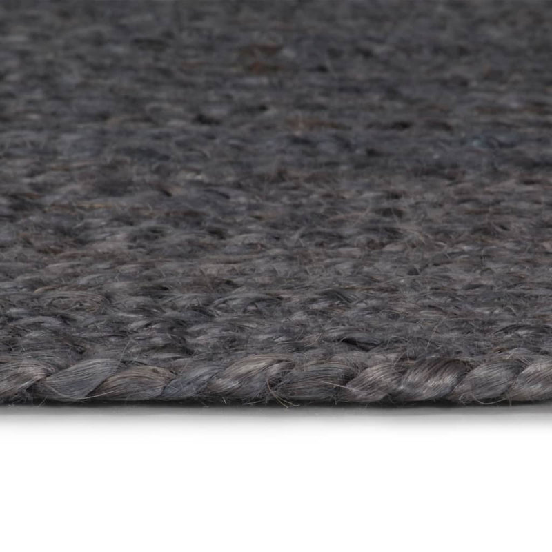 Tappeto Rotondo in Juta Intrecciata a Mano vidaXL, 150 cm, Grigio Scuro - Image 2 of 4