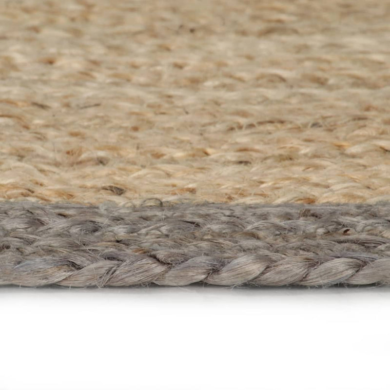 vidaXL Tappeto Lavorato a Mano in Juta con Bordo Grigio 90 cm - Image 6 of 16