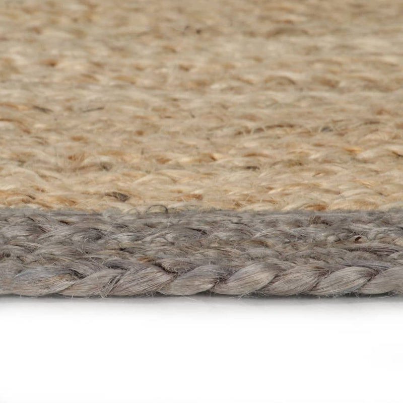 vidaXL Tappeto Lavorato a Mano in Juta con Bordo Grigio 90 cm - Image 7 of 16