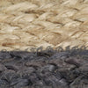 Handmade Braided Jute Round Rug with Dark Grey Border - 150 cm - Image 3 of 4