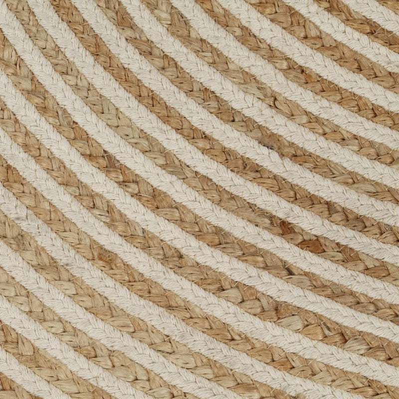 vidaXL Tappeto Lavorato a Mano in Juta Design a Spirale Bianco 90 cm - Image 8 of 9