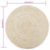 vidaXL Tappeto Artigianale in Juta Bianco e Naturale 120 cm - Image 3 of 3
