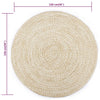 Tappeto Artigianale in Juta e Cotone Bianco e Naturale, Ø 150 cm - Image 3 of 3