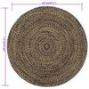 vidaXL Tappeto Artigianale in Juta Nero e Naturale 120 cm - Image 3 of 3