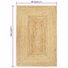 vidaXL Tappeto Artigianale in Juta Intrecciata 80 x 160 cm Naturale - Image 3 of 3
