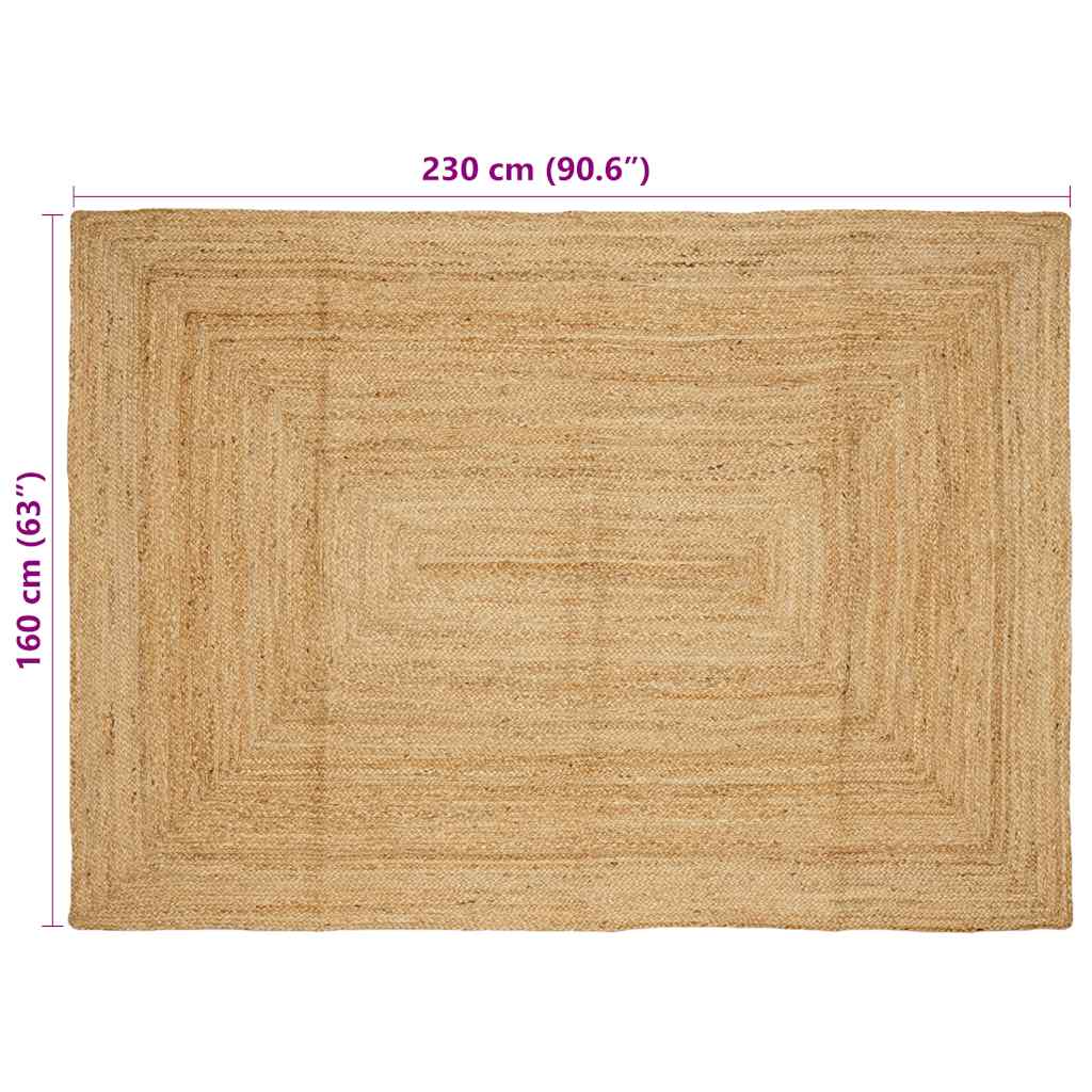vidaXL Tappeto Artigianale in Juta Naturale 160x230 cm - Image 6 of 6