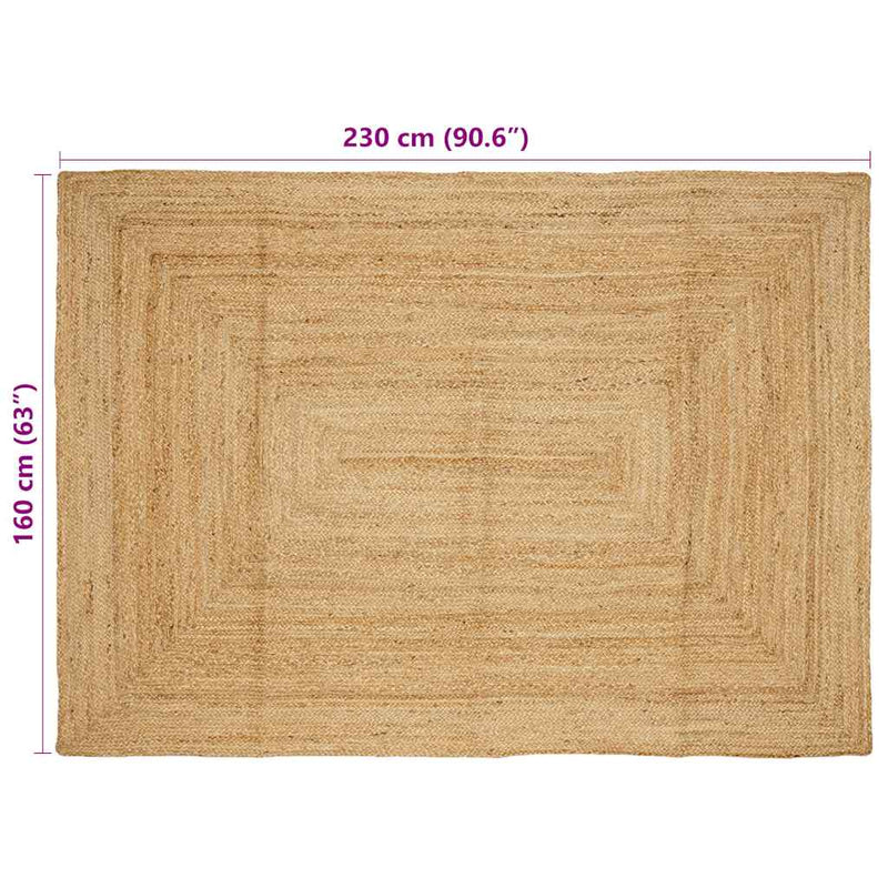 vidaXL Tappeto Artigianale in Juta Naturale 160x230 cm - Image 6 of 6