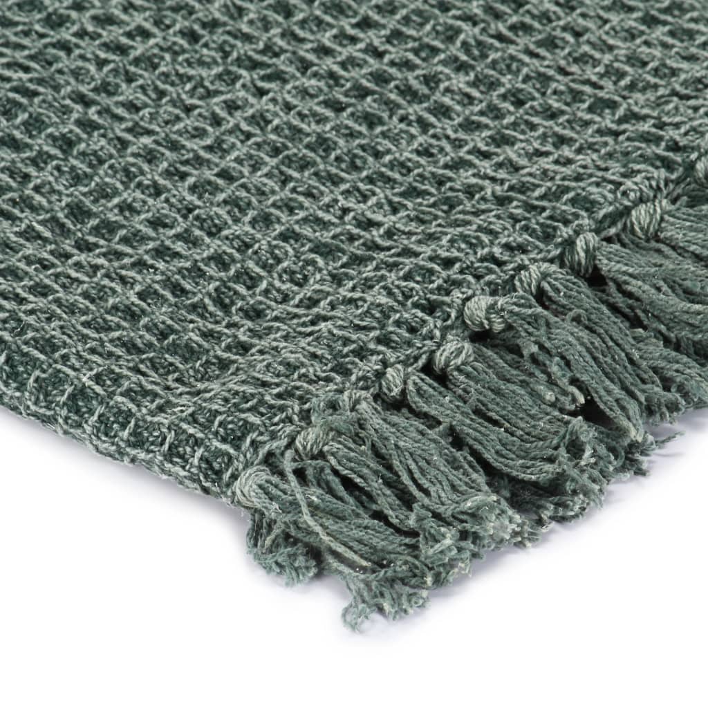 Stone Washed Soft Cotton Throw 125x150 cm - Dark Green - Image 2 of 3