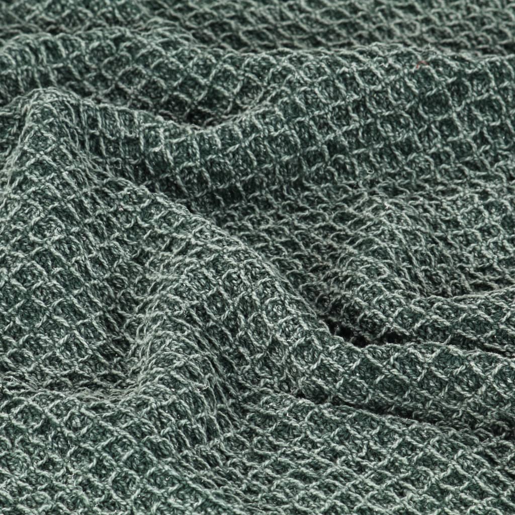 Stone Washed Soft Cotton Throw 125x150 cm - Dark Green - Image 3 of 3