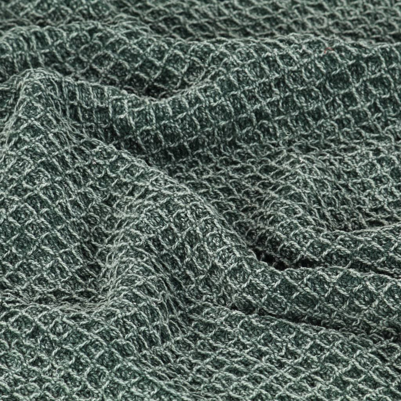 Stone Washed Soft Cotton Throw 125x150 cm - Dark Green - Image 3 of 3