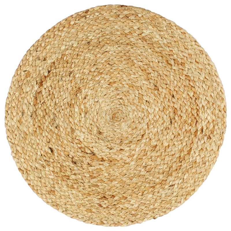 vidaXL Tovagliette 4 pz Naturale Neutro 38 cm Rotonde in Juta - Image 1 of 4