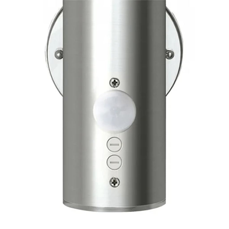 Lampade da parete per esterni in Acciaio Inossidabile con Sensore di Movimento, 35 cm Altezza, Argento (2 pezzi) - immagine 4 | SolPatio - Image 4 of 4