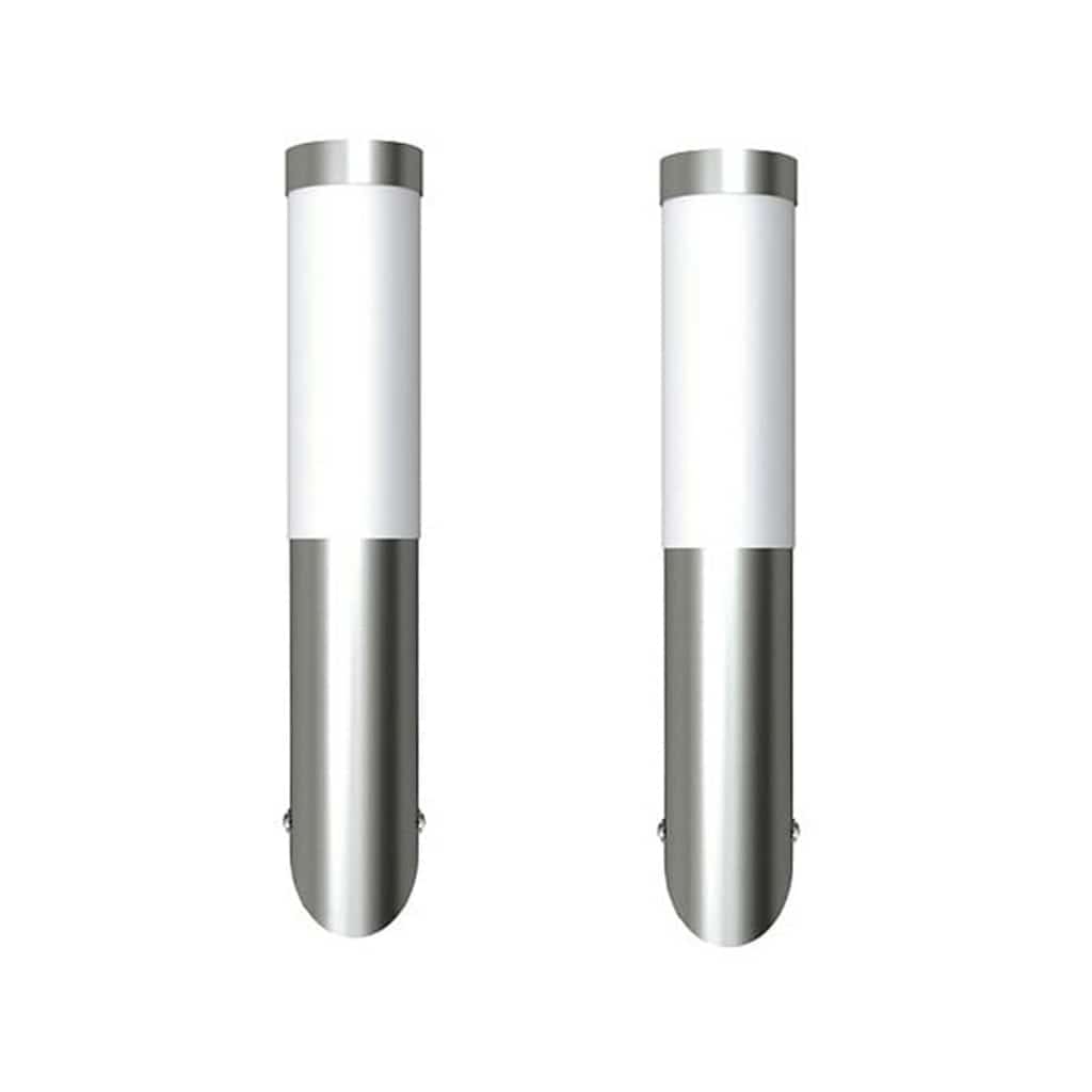 vidaXL Outdoor Wall Lights, Stainless Steel, Set of 2, 6 x 36 cm, Silver - Image 2 of 9
