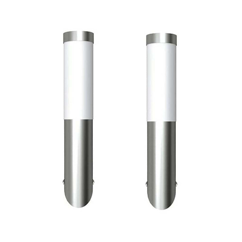 vidaXL Outdoor Wall Lights, Stainless Steel, Set of 2, 6 x 36 cm, Silver - Image 2 of 9