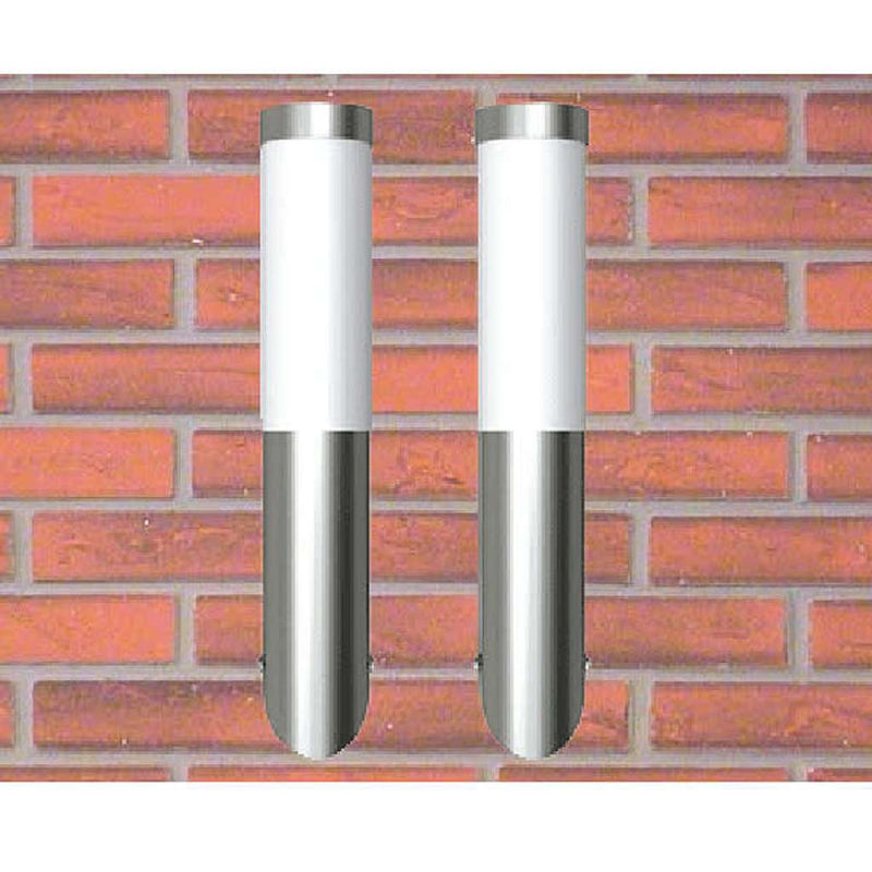 vidaXL Outdoor Wall Lights, Stainless Steel, Set of 2, 6 x 36 cm, Silver - Image 1 of 9