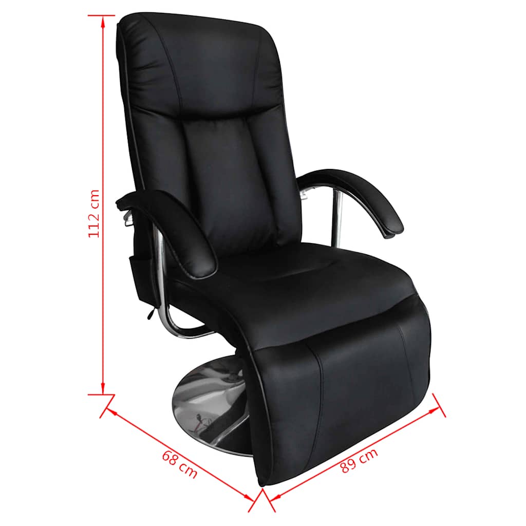 vidaXL Black Artificial Leather Massage Armchair, 110 kg Load Capacity - Image 4 of 5