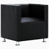vidaXL Tub Chair, Artificial Leather, 110 kg Capacity, 71 x 54 x 69 cm, Black - Image 2 of 9