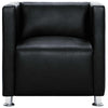vidaXL Tub Chair, Artificial Leather, 110 kg Capacity, 71 x 54 x 69 cm, Black - Image 3 of 9