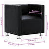vidaXL Tub Chair, Artificial Leather, 110 kg Capacity, 71 x 54 x 69 cm, Black - Image 7 of 9