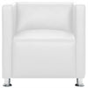 vidaXL Tub Armchair, Faux Leather, 71x54x69 cm, White - Image 3 of 9