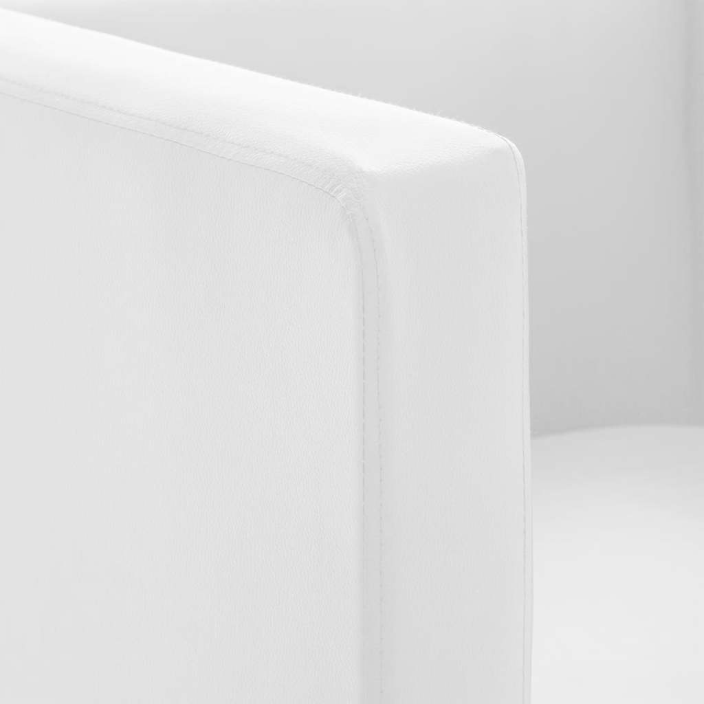 vidaXL Tub Armchair, Faux Leather, 71x54x69 cm, White - Image 6 of 9