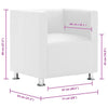 vidaXL Tub Armchair, Faux Leather, 71x54x69 cm, White - Image 7 of 9