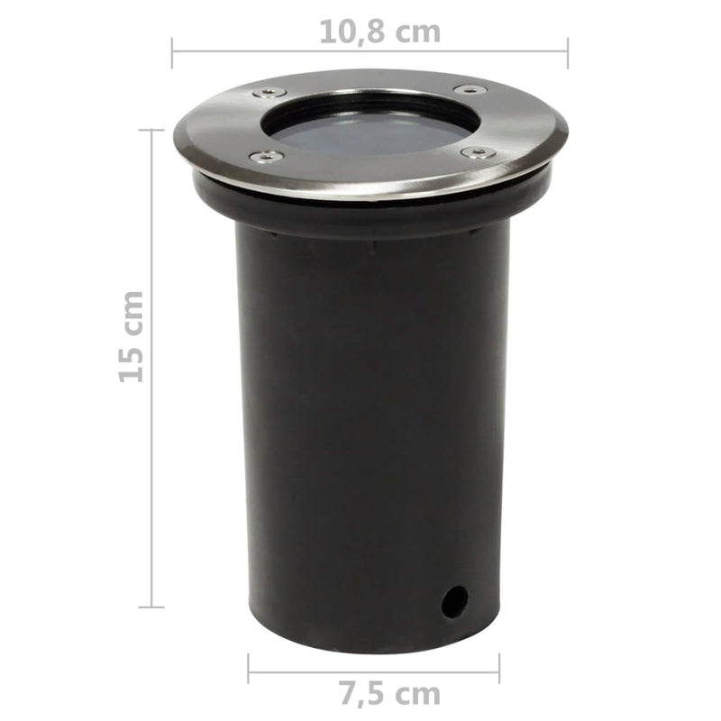 vidaXL Faretti Carrabili da Esterno 12 pz Rotondi IP67, Acciaio Inossidabile, Altezza 15 cm, Argento - Image 3 of 3