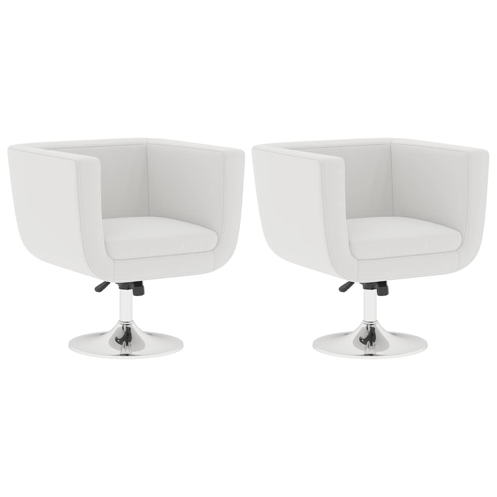 vidaXL Set de 2 Sillas de Bar Giratorias en Similpiel, Asiento 63 x 56 cm, Blanco - Image 2 of 10