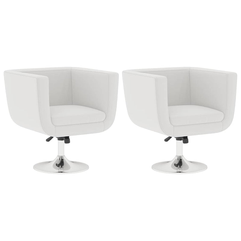 vidaXL Set de 2 Sillas de Bar Giratorias en Similpiel, Asiento 63 x 56 cm, Blanco - Image 2 of 10