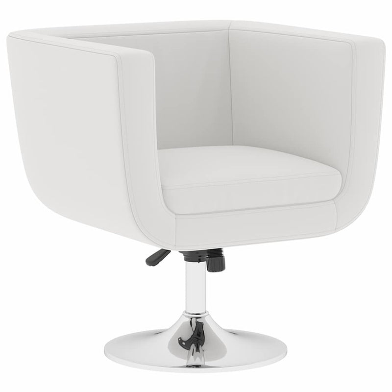 vidaXL Set de 2 Sillas de Bar Giratorias en Similpiel, Asiento 63 x 56 cm, Blanco - Image 3 of 10