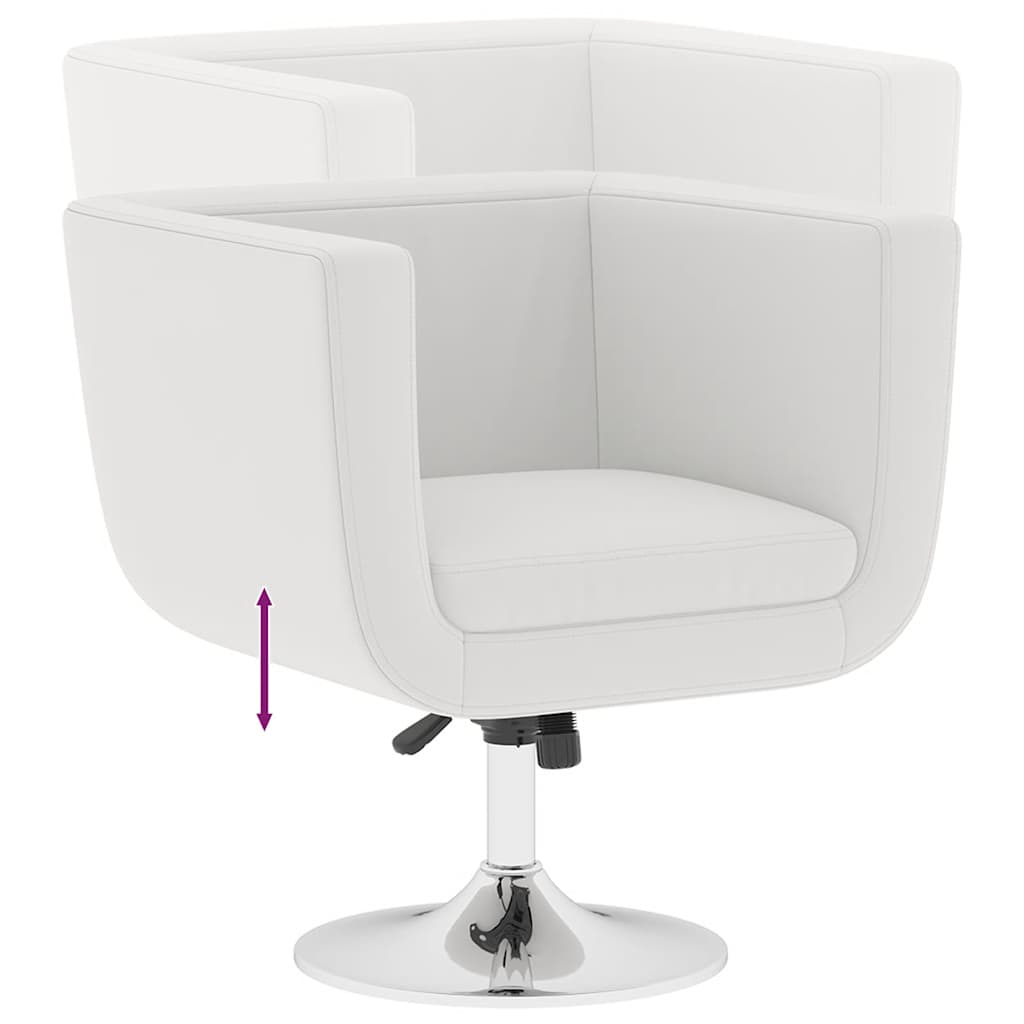 vidaXL Set de 2 Sillas de Bar Giratorias en Similpiel, Asiento 63 x 56 cm, Blanco - Image 6 of 10
