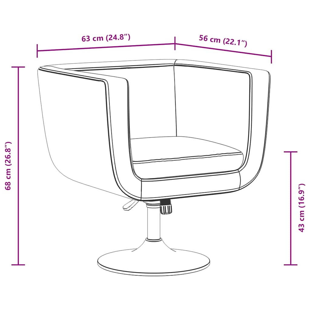 vidaXL Set de 2 Sillas de Bar Giratorias en Similpiel, Asiento 63 x 56 cm, Blanco - Image 9 of 10