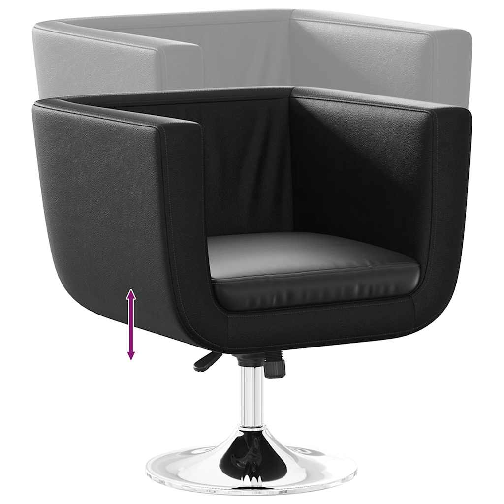 vidaXL Taburetes de Bar Set 2 pzs, Piel Artificial Negra, Altura 68-80 cm - Image 6 of 10