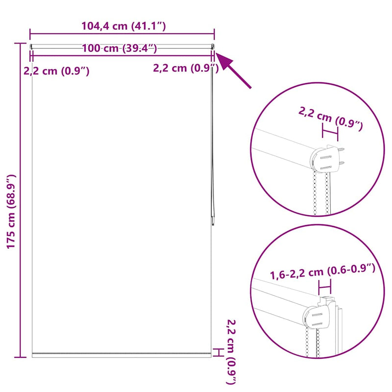 vidaXL Tenda a Rullo Oscurante 100% Poliestere 100 x 230 cm Bianco - Image 80 of 80