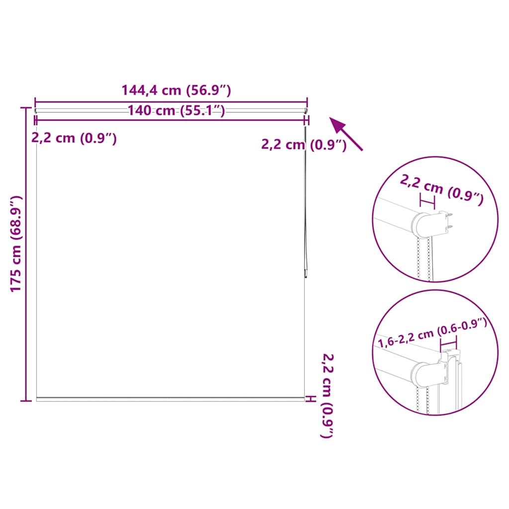 vidaXL Tenda a rullo oscurante, 80 x 175 cm, Poliestere, Bianco - Image 90 of 93