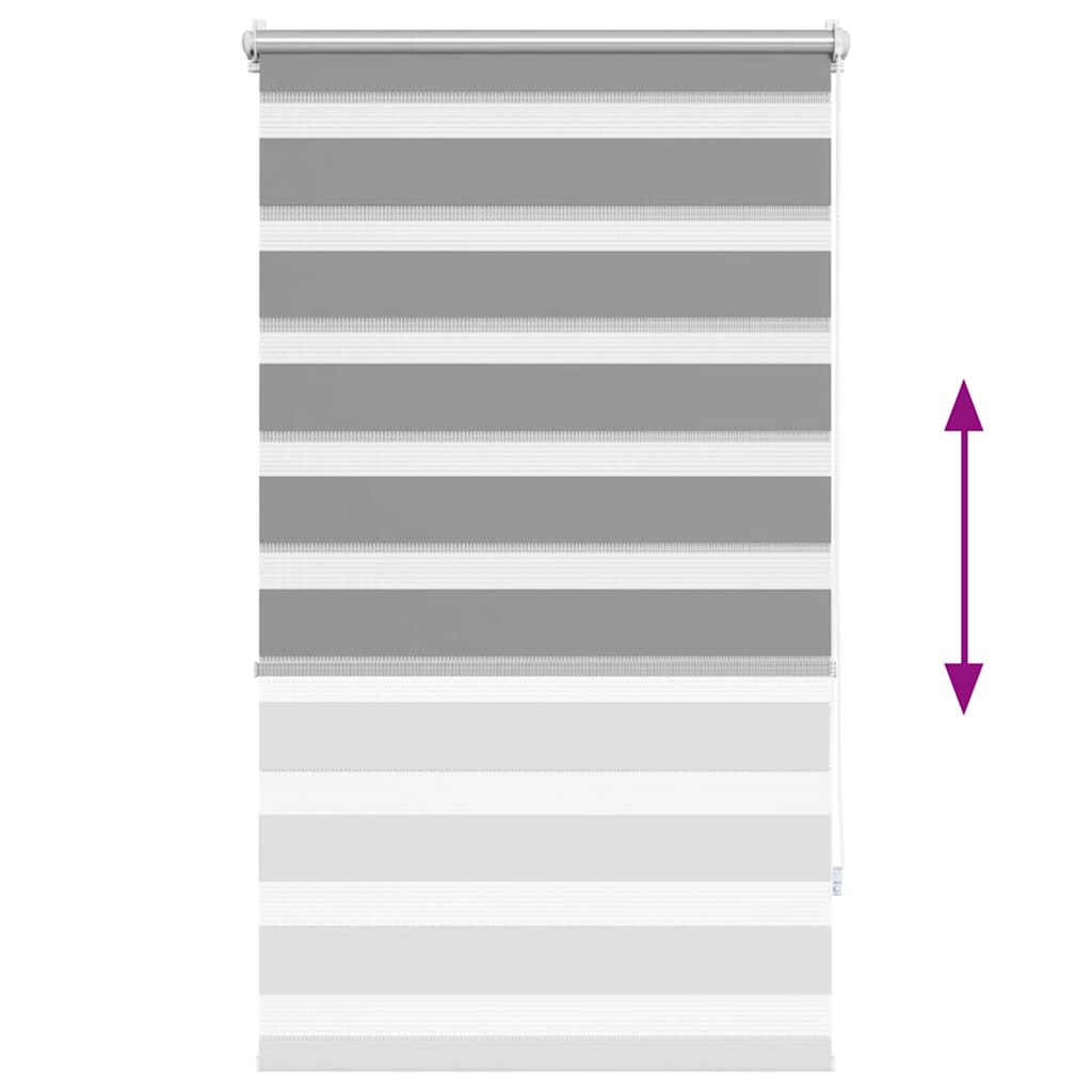 vidaXL Tenda a rullo zebra 70,9x120 cm Tessuto Larghezza 66,7 cm grigio - Image 4 of 12