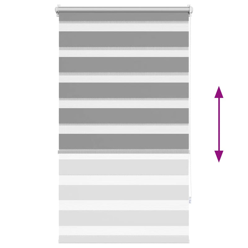 vidaXL Tenda a rullo zebra 70,9x120 cm Tessuto Larghezza 66,7 cm grigio - Image 4 of 12