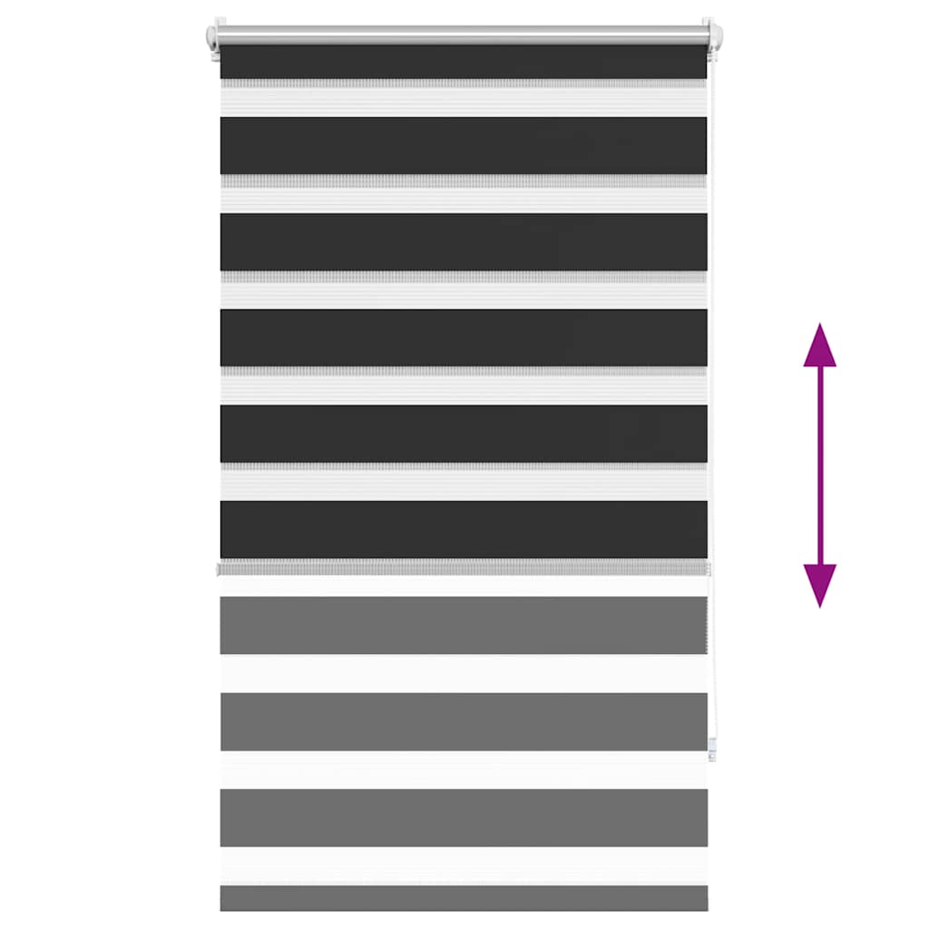 vidaXL Tenda a rullo zebra 90,9x150 cm Tessuto Larghezza 86,7 cm nero - Image 4 of 12